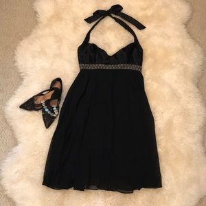 Nordstrom Adrianna Papell Silk Halter Dress Sz 4